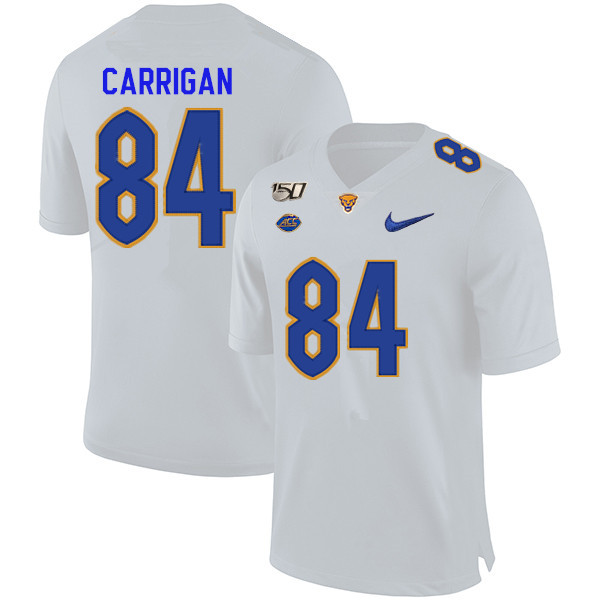 2019 Men #84 Grant Carrigan Pitt Panthers College Football Jerseys Sale-White